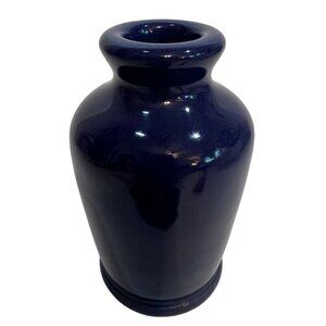 Vtg small Ronuk Blue Ceramic Bud Vase From England For Home Decor 5" tall X 2.5"